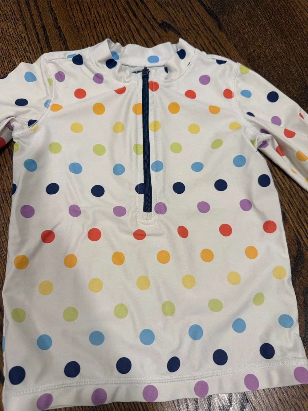 Primary Polka Dot Two Piece Swimsuit with Rashguard 18-24 Months